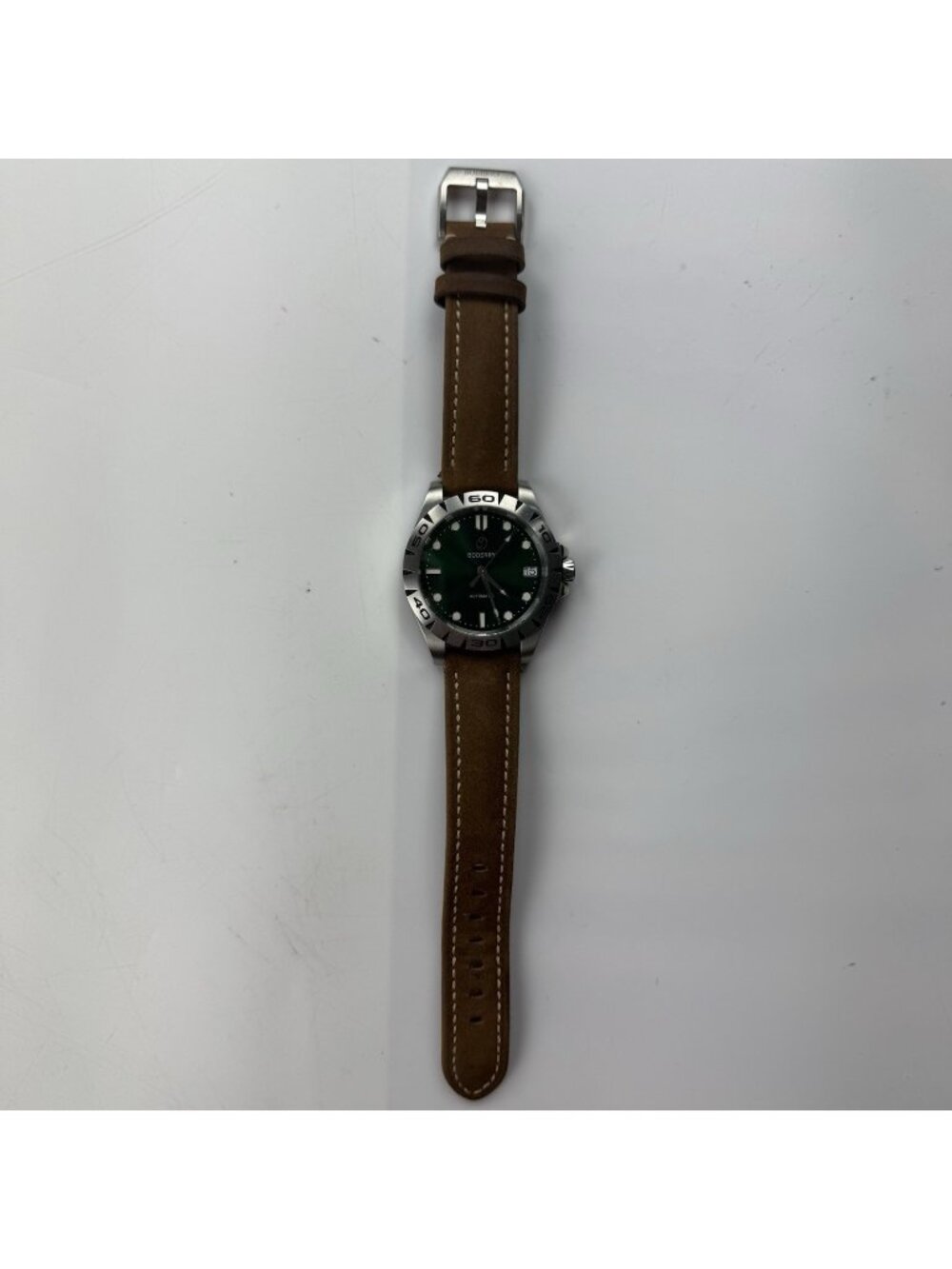 Boderry Urban Mens Watch BDA002 Automatic Leather Band Green